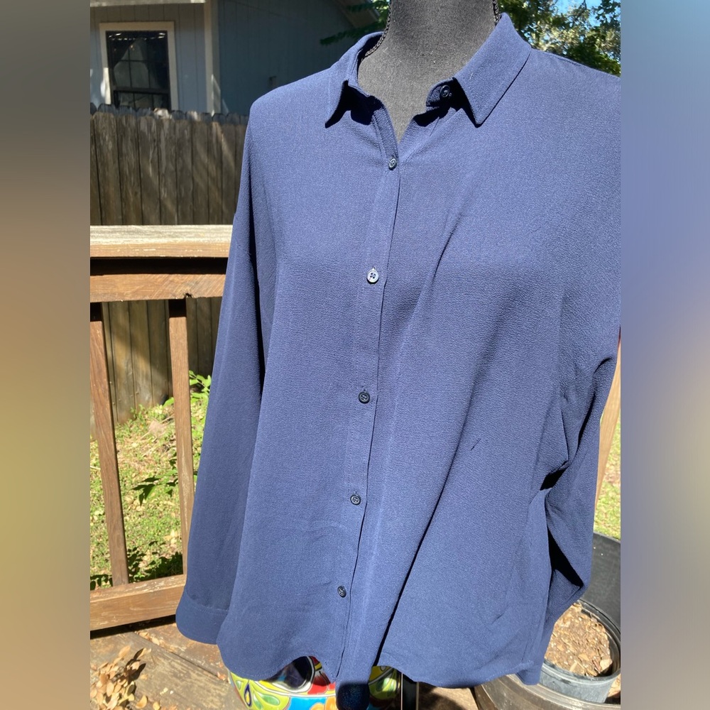 Leith Navy Blouse Size M